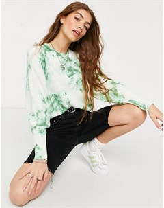 Зеленый джемпер с принтом тай дай Asos design