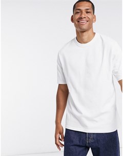 Белая свободная футболка из плотного материала Asos design