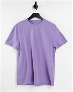 Фиолетовая футболка с круглым вырезом New look