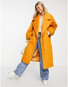 Пальто имбирного цвета в стиле oversized с начесом Asos design