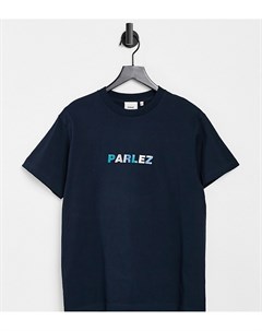 Темно синяя футболка с выцветшей вышивкой эксклюзивно для ASOS Parlez