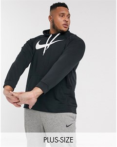 Худи черного цвета с логотипом галочкой Plus Nike training