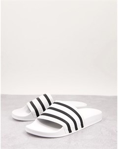 Белые шлепанцы Adilette Adidas originals