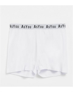 Белые шорты боксеры для дома с фирменной отделкой от комплекта Asyou