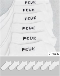 Набор из 7 пар белых спортивных носков FCUK French connection