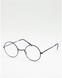 Круглые очки с прозрачными стеклами с черной оправой Jeepers peepers