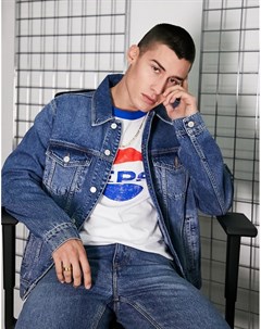 Классическая джинсовая куртка средне выбеленного винтажного оттенка Asos design
