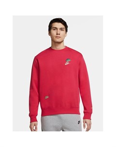 Флисовый свитшот темно розового цвета с круглым вырезом и несколькими логотипами Essential Fleece Nike