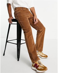 Коричневые вельветовые джинсы прямого кроя Asos design