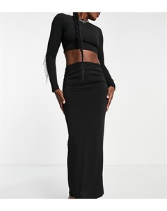 Черная юбка макси с заниженной талией в стиле 90 х Asyou