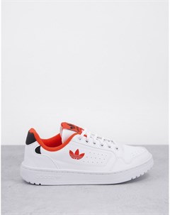 Белые кроссовки с оранжевыми вставками NY 90 Adidas originals