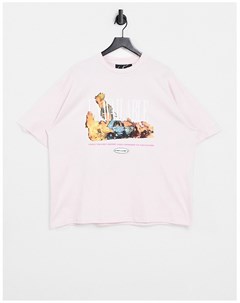 Розовая футболка с графическим принтом пламени The couture club