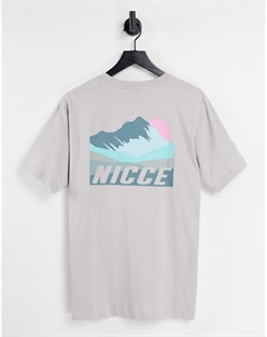 Серая футболка с принтом на спине Valley Nicce