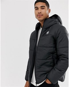 Черная дутая куртка с логотипом Adidas originals