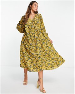 Платье миди трапециевидной формы с цветочным принтом Asos edition