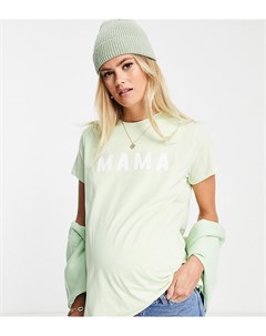 Зеленая двухслойная футболка с надписью Mama для кормящих матерей ASOS DESIGN Maternity Asos maternity - nursing