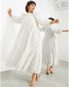 Платье мидакси в стиле oversized из фактурной сетки с эффектом металлик Asos edition