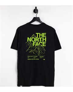 Черная футболка с контурным принтом гор Mountain Outline эксклюзивно для ASOS The north face