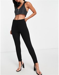 Черные облегающие брюки со штрипками от комплекта x Lorna Luxe In the style