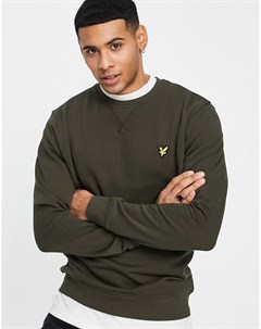 Свитшот цвета хаки с круглым вырезом Lyle & scott