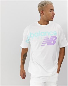 Белая свободная футболка New balance