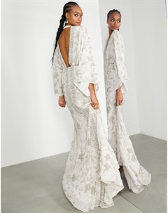 Свадебное платье с цветочной отделкой из бисера Lucille Asos edition