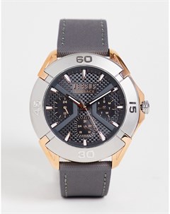 Серые часы с ремешком из фактурной натуральной кожи Versus versace
