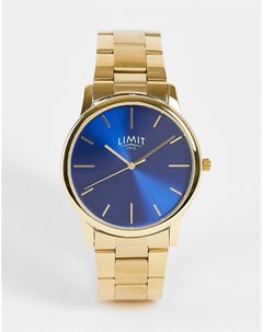 Золотистые часы браслет с синим циферблатом в стиле унисекс Limit