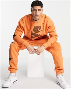 Оранжевый флисовый свитшот с логотипом Sport Essentials Multi Futura Nike