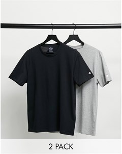 Набор из 2 футболок серого и черного цветов Champion