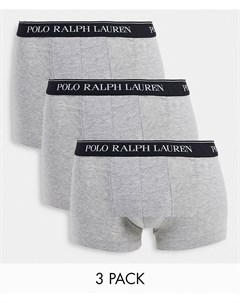 Набор из 3 серых боксеров брифов с логотипом Polo ralph lauren