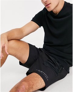 Черные свободные шорты с сетчатым карманом и логотипом Topman