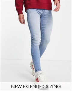 Супероблегающие эластичные джинсы винтажного выбеленного цвета с потертостями Asos design