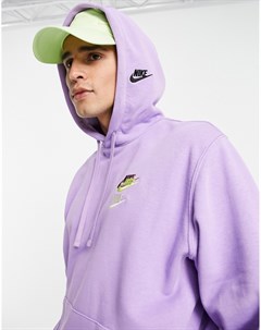 Сиреневый худи с логотипами разных цветов Essential fleece Nike
