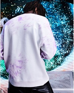 Фиолетовый oversized свитшот со спиральным принтом тай дай Asos design