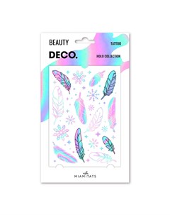 Татуировка для тела HOLOGRAPHIC by Miami tattoos переводная Feathers Deco