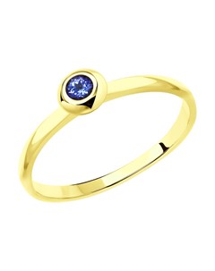 Кольцо из желтого золота с танзанитом Sokolov diamonds