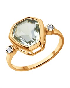 Кольцо из комбинированного золота с бриллиантами и аметистом Sokolov diamonds