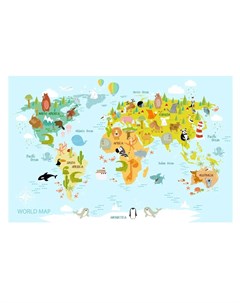 Фотообои Цветная карта животных 360х254см Decoretto