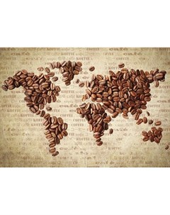 Фотообои Кофейная карта мира 180х127см Decoretto
