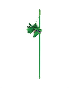 Игрушка для кошек Удочка дразнилка Зеленые перья 100 500 мм Триол