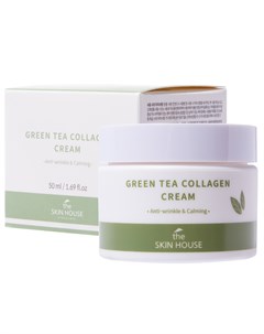 Успокаивающий крем на основе коллагена и экстракта зелёного чая 50 мл Wrinkle Collagen The skin house