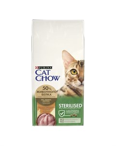 Сухой корм для стерилизованных кошек и кастрированных котов свысоким содержанием домашней птицы и с  Cat chow