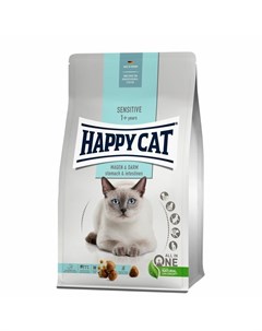 Sensitive сухой корм для взрослых кошек с чувствительным пищеварением со вкусом утки 0 3 кг Happy cat