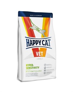 Сухой корм Hypersensitivity для кошек при пищевой аллергии с перепелиным мясом 1 4 кг Happy cat