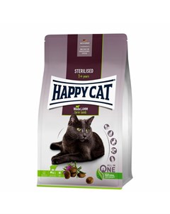 Sterilised полнорационый сухой корм для стерилизованных кошек с пастбищным ягненком 4 кг Happy cat