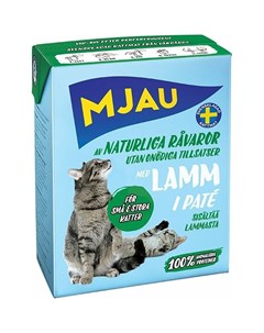 Полнорационный влажный корм для кошек мясной паштет с ягненком тетра пак 380 г Mjau