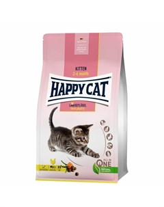 Kitten полнорационный сухой корм для котят с домашней птицей Happy cat