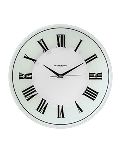 Часы настенные Белое стекло римские размер D34 5см круглые Troykatime