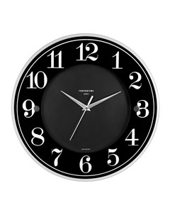 Часы настенные Черное стекло размер D34 5см круглые Troykatime